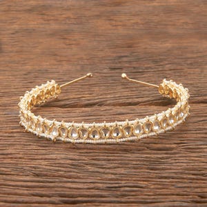 Luxury Pearl Kundan Sheeshphool Hairband | Indian Bridal Hair Accessory | South Indian Wedding Jewelry | Punjabi Bride Headpiece