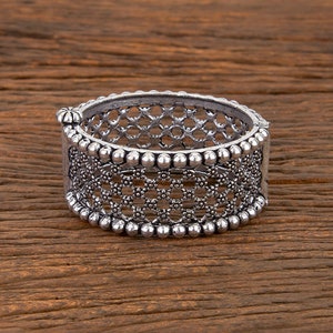 Openable Kada Bracelet, High Quality Statement Jewelry, Indian Handmade Oxidized Bangle
