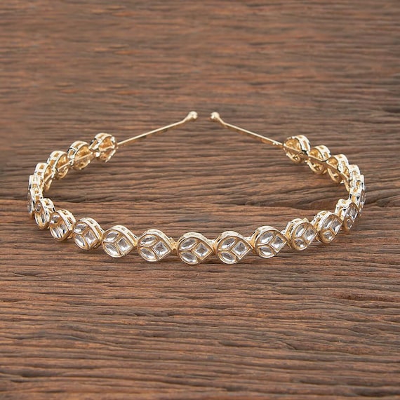 Kundan Maatha Pati Headband, Gold Plated, Punjabi Wedding  display picture 3