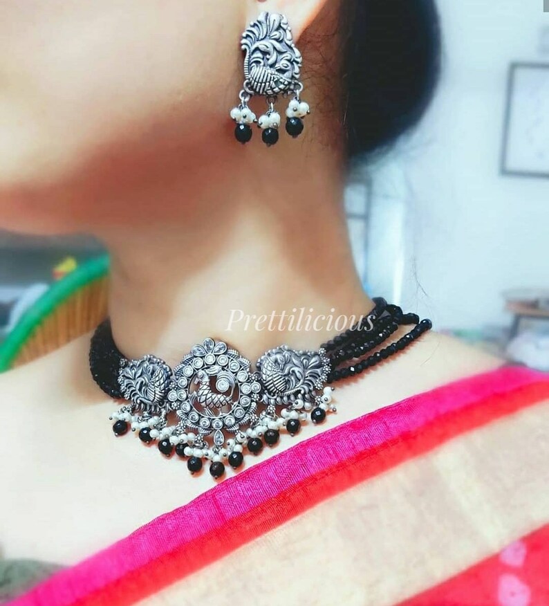 Indian Choker Necklace Afghani Jewelry Oxidised Necklace and Etsy