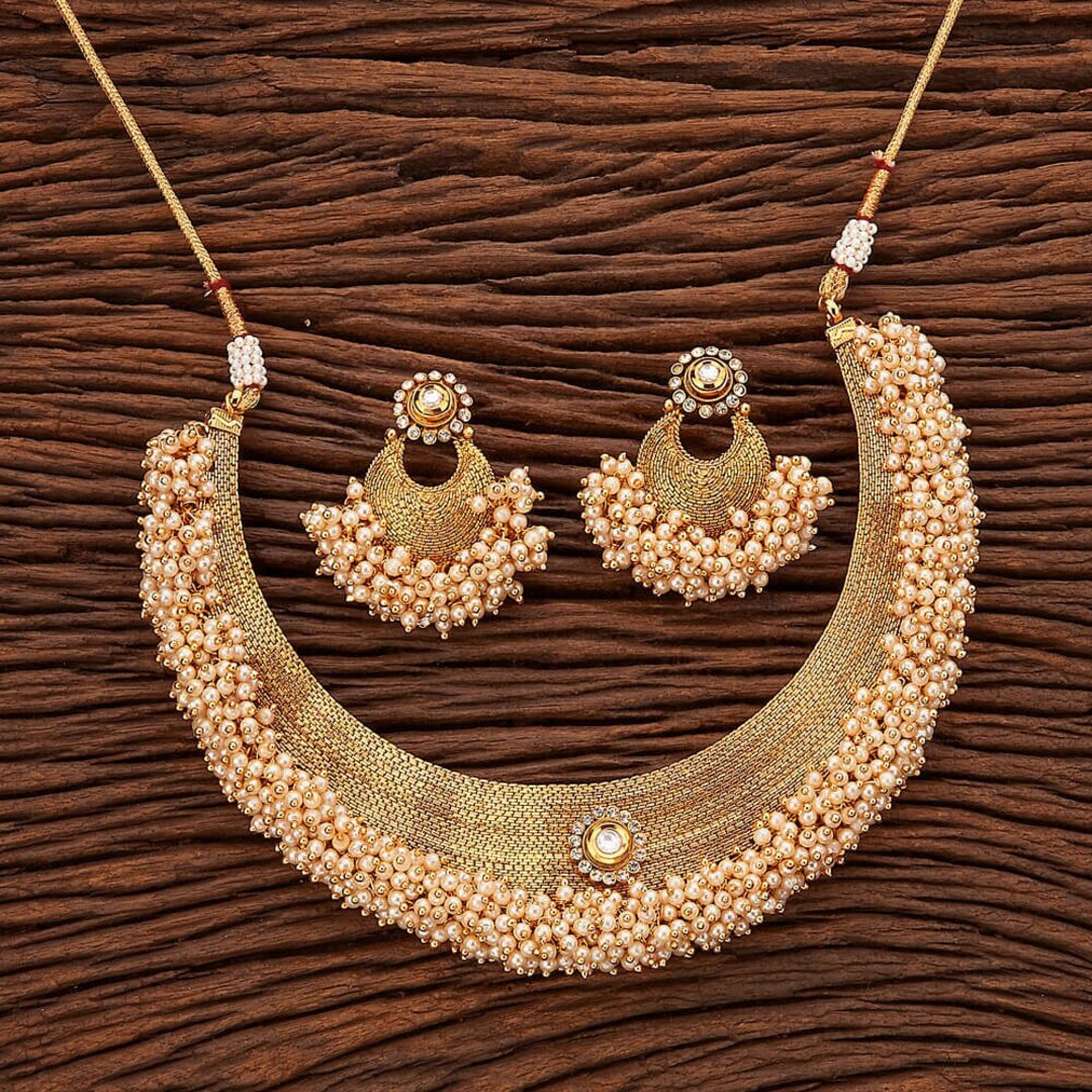 Indian Jewelery Traditional Jewelry High Quality Golden Tone
