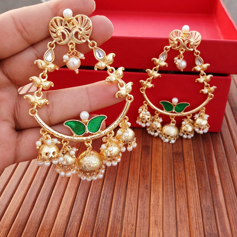 Chandbali Indian Earrings Jhumka Earrings Indian Jewelry Etsy India