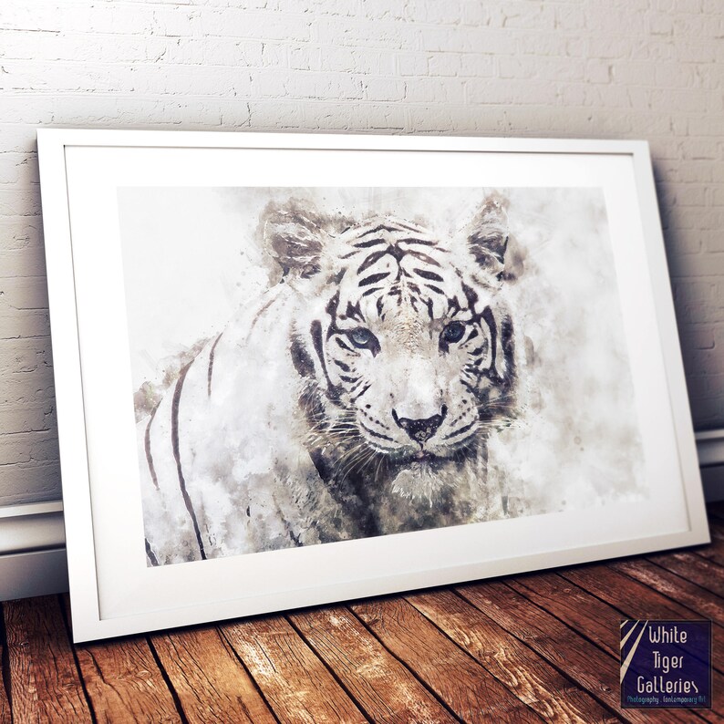 White Tiger Print White Tiger Poster Tiger Wall Art Etsy