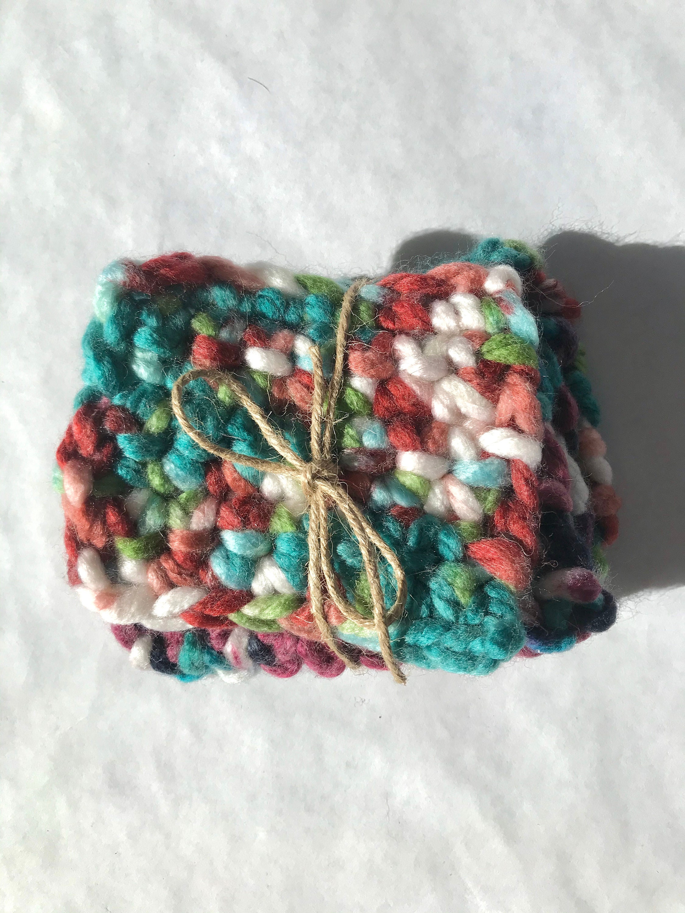 Tawashis Eponges Lavables Réutilisables Zéro Déchets - Crochet & Tricot Laine Fait Main en France Ne