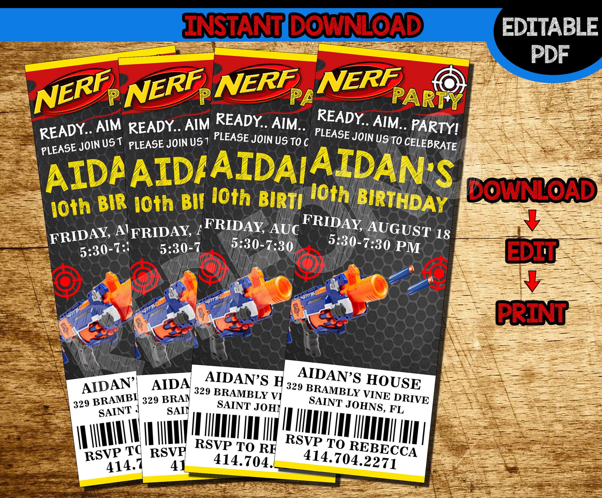 Instant DownloadDart InvitationDart Ticket InvitationDart Etsy