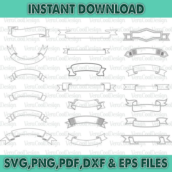 Banner Svg File Banner Svg Banner Clipart Banner Svg Ribbon Etsy