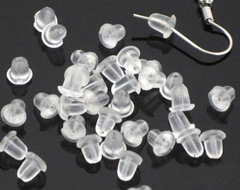 50 ou 100 Fermoirs Stop Embouts poussoir pour Boucles D'oreille