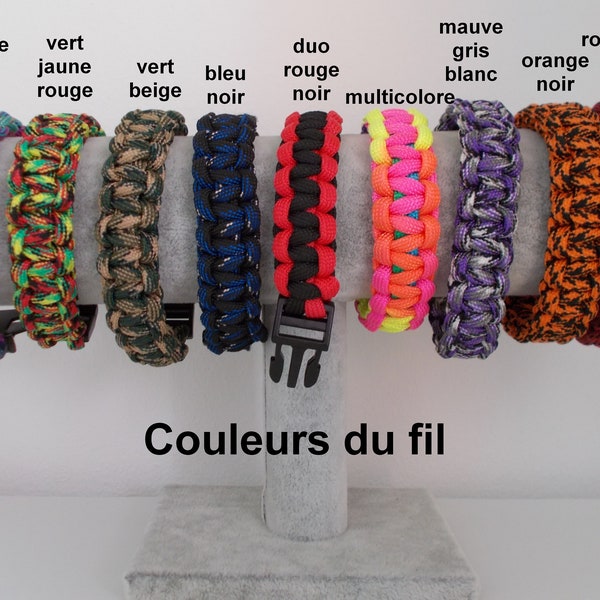 Bracelet PARACORDE CLIP couleurs de fil au choix