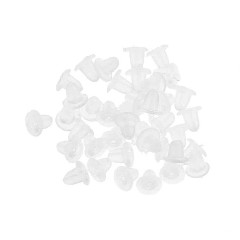 50 ou 100 Fermoirs Stop Embouts poussoir pour Boucles D'oreille image 2