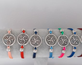 Bracelet TRISKEL silvered in satin thread