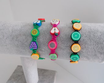 Fruits bracelet, choice of 12 thread colors, for children