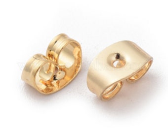 18K Gold Plated Butterfly Earring Backs Stoppers
