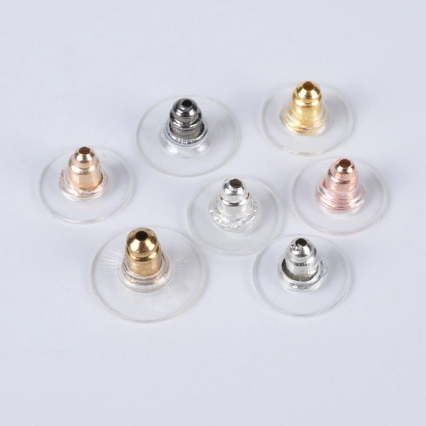 12 ou 20 Embouts argent/or/or rose/bronze/gun/blanc/rhodium Stop FERMOIRS bouchon pour Boucles D'oreille