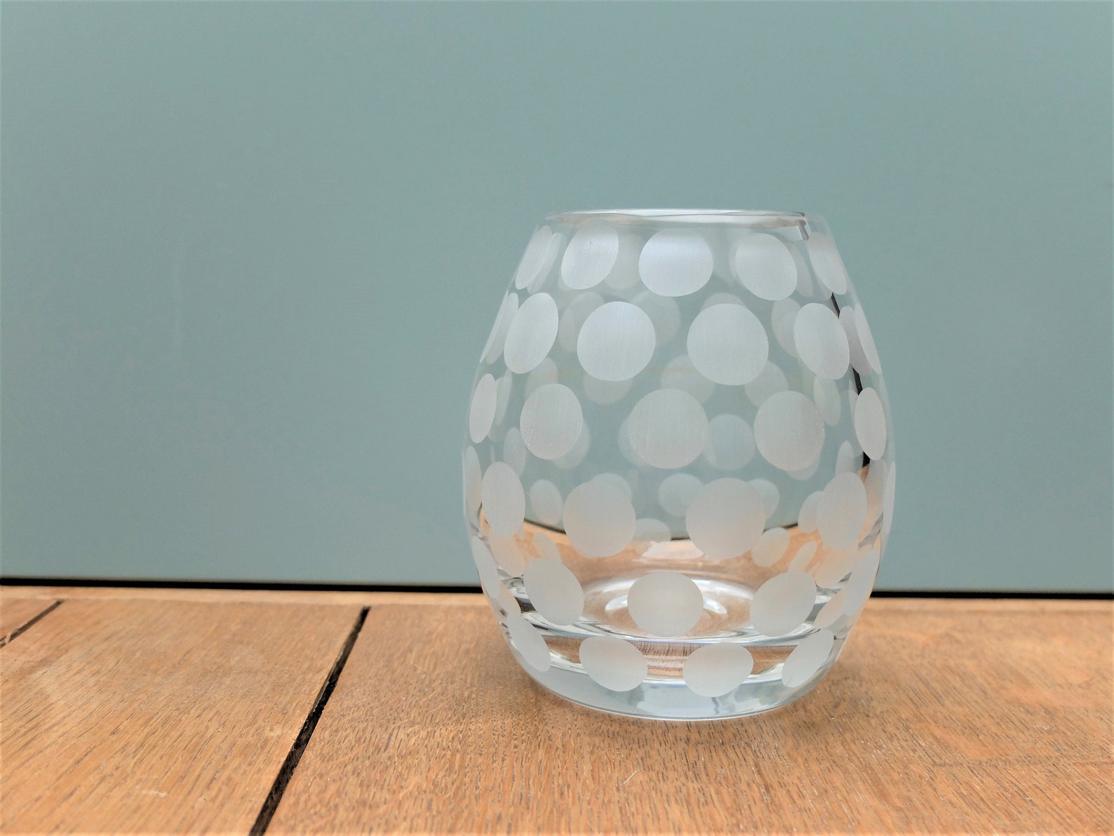 Vintage Crystal Glass Vase VILLEROY&BOCH VB Mouthblown Dots Etsy