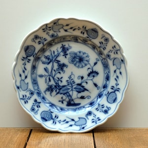 Vintage kleiner Teller Kuchenteller Stadt MEISSEN TEICHERT Unterglasur Zwiebelmuster