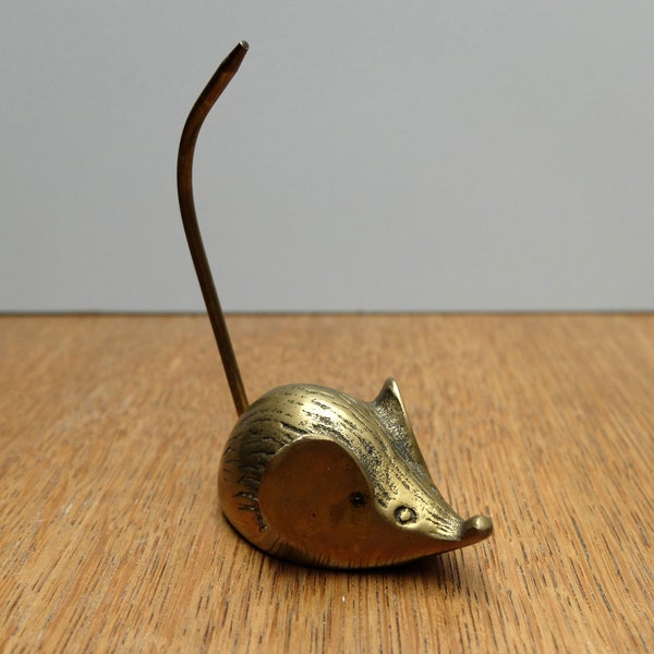 Vintage Figur MAUS MOUSE Messing 60er 70er Ringhalter