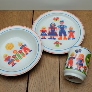 Vintage 3tlg. Teller Becher THOMAS Porzellan Kindergeschirr