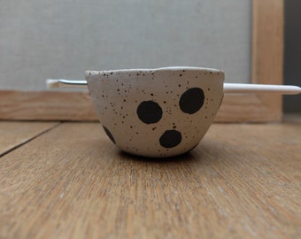 Ceramic handmade STONEWARE BRUSH CUP PAINTING BRUSH TRAY DOTS DOTS POINTS SIMPLICITY SIMPLE LIFE