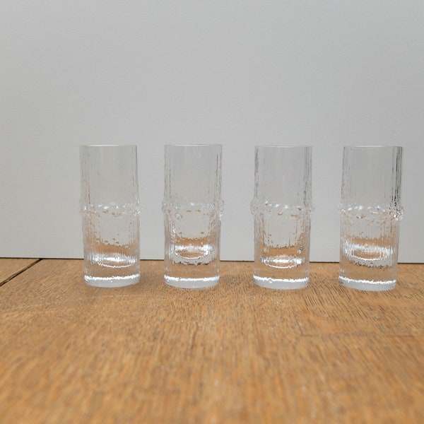 Vintage 4er Set Schnaps Glas SHOT Finnland Iittala Tapio Wirkkala NIVA midcentury 60er