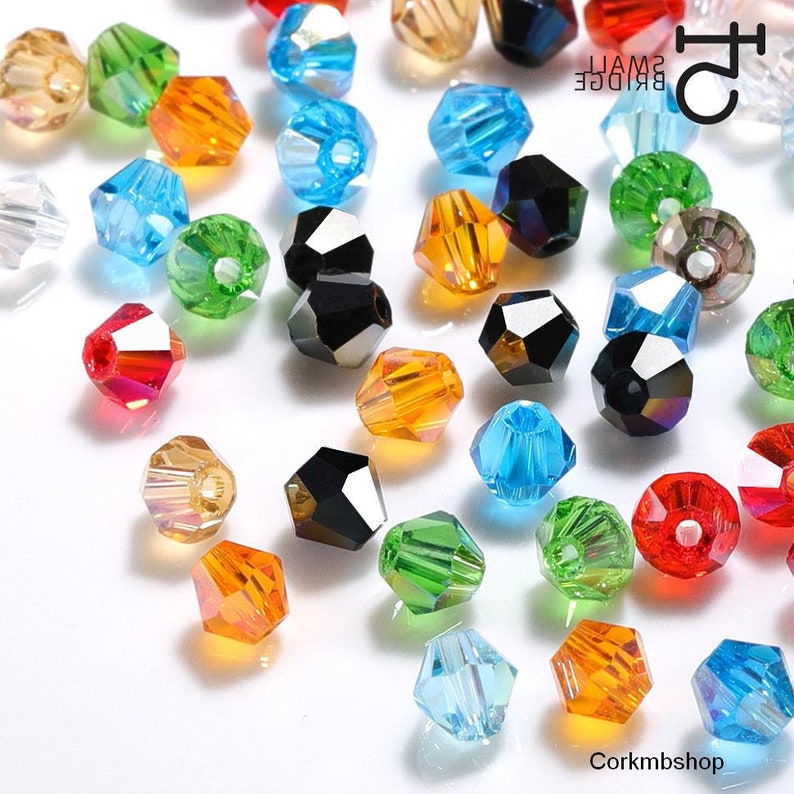 Mix color 3mm 145 pcs or 4mm 110 pcs or 6mm 50pcs Austrian Bicone Crystal Beads for Jewelry Making Bracelets Supplies Spacer Glass Beads