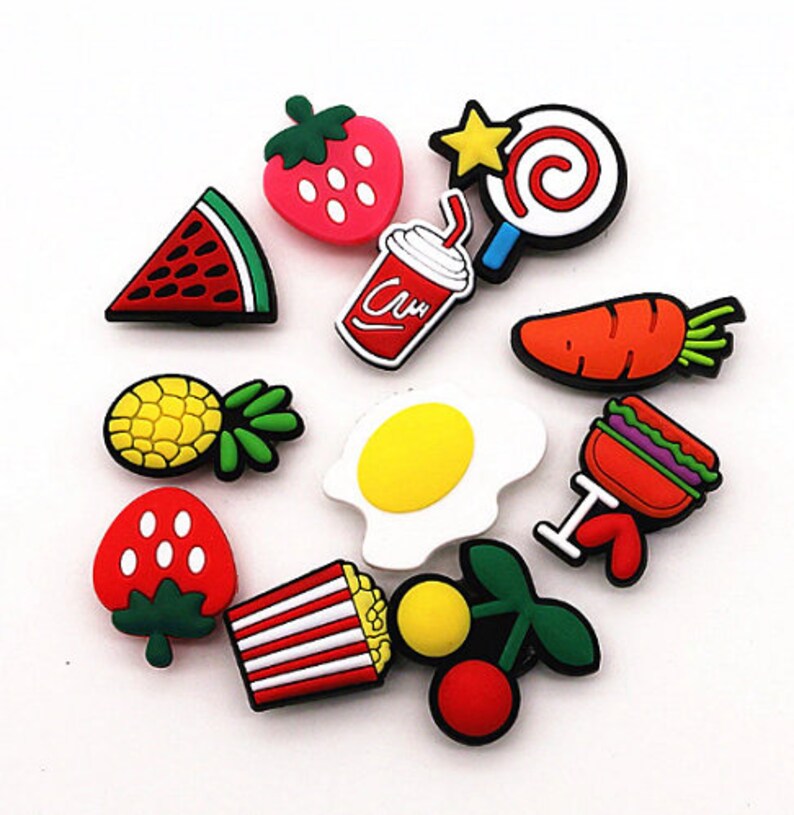 11pcs Set Pvc Cartoon Shoe Decorations Candy Series Garden Etsy