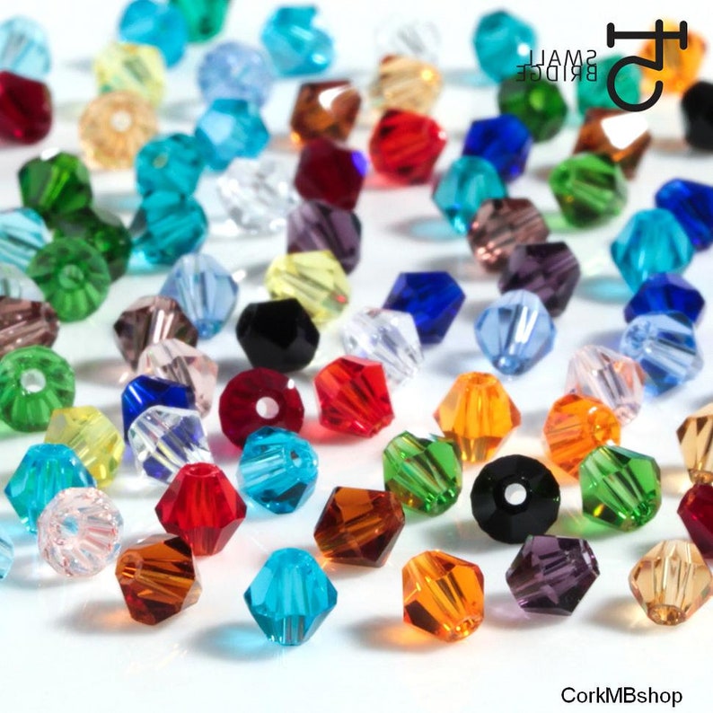 Mix color 3mm 145 pcs or 4mm 110 pcs or 6mm 50pcs Austrian Bicone Crystal Beads for Jewelry Making Bracelets Supplies Spacer Glass Beads