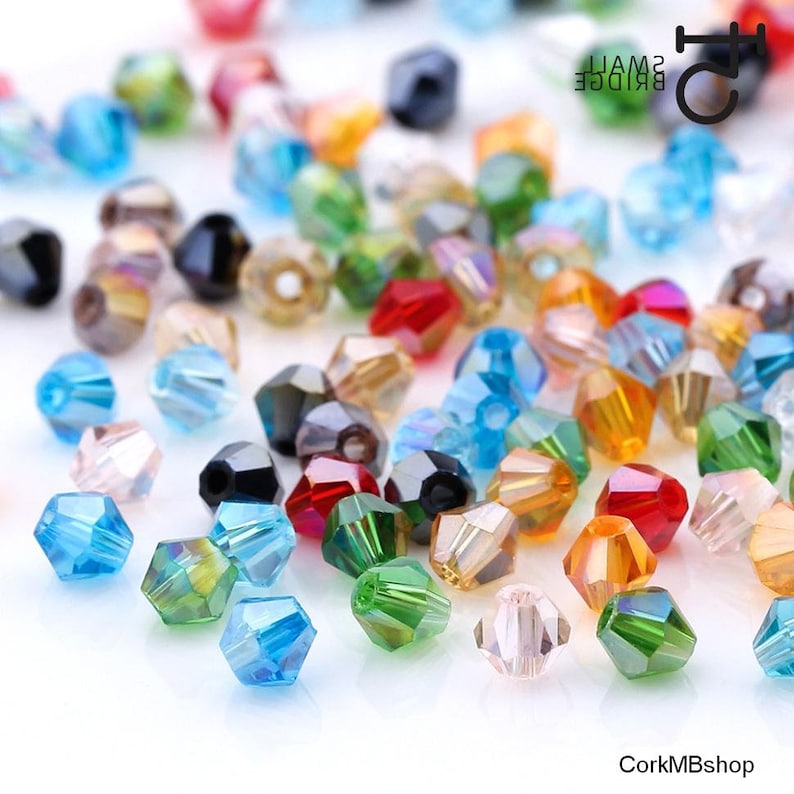 Mix color 3mm 145 pcs or 4mm 110 pcs or 6mm 50pcs Austrian Bicone Crystal Beads for Jewelry Making Bracelets Supplies Spacer Glass Beads