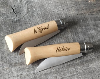 Opinel customized by laser engraving