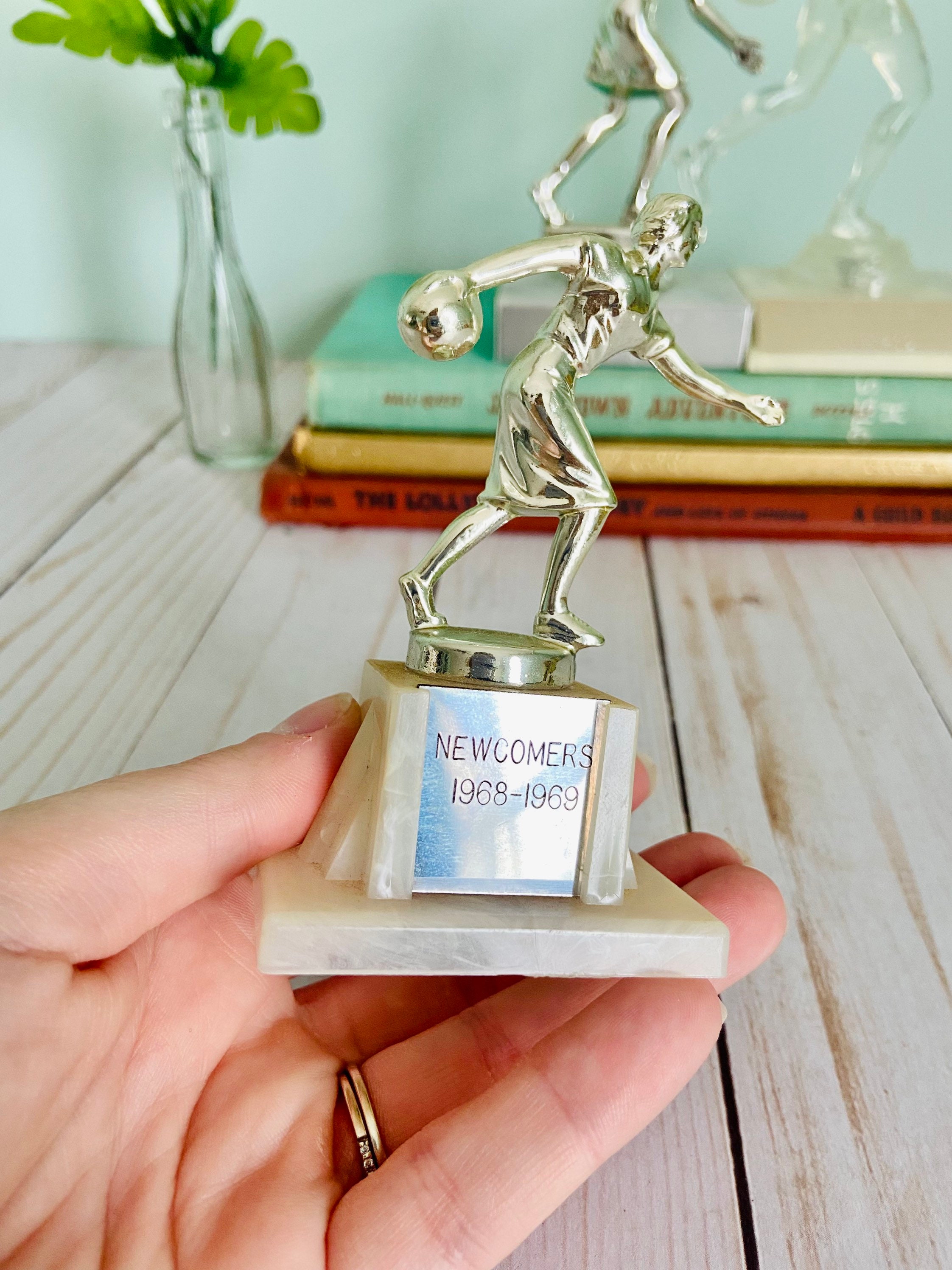 Vintage Bowling Trophies Set of 3 Etsy