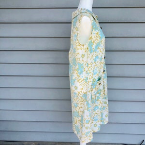 Vintage 1960s Retro Shift Dress Handmade Mid Century Summer Dress with Floral Pattern image 5