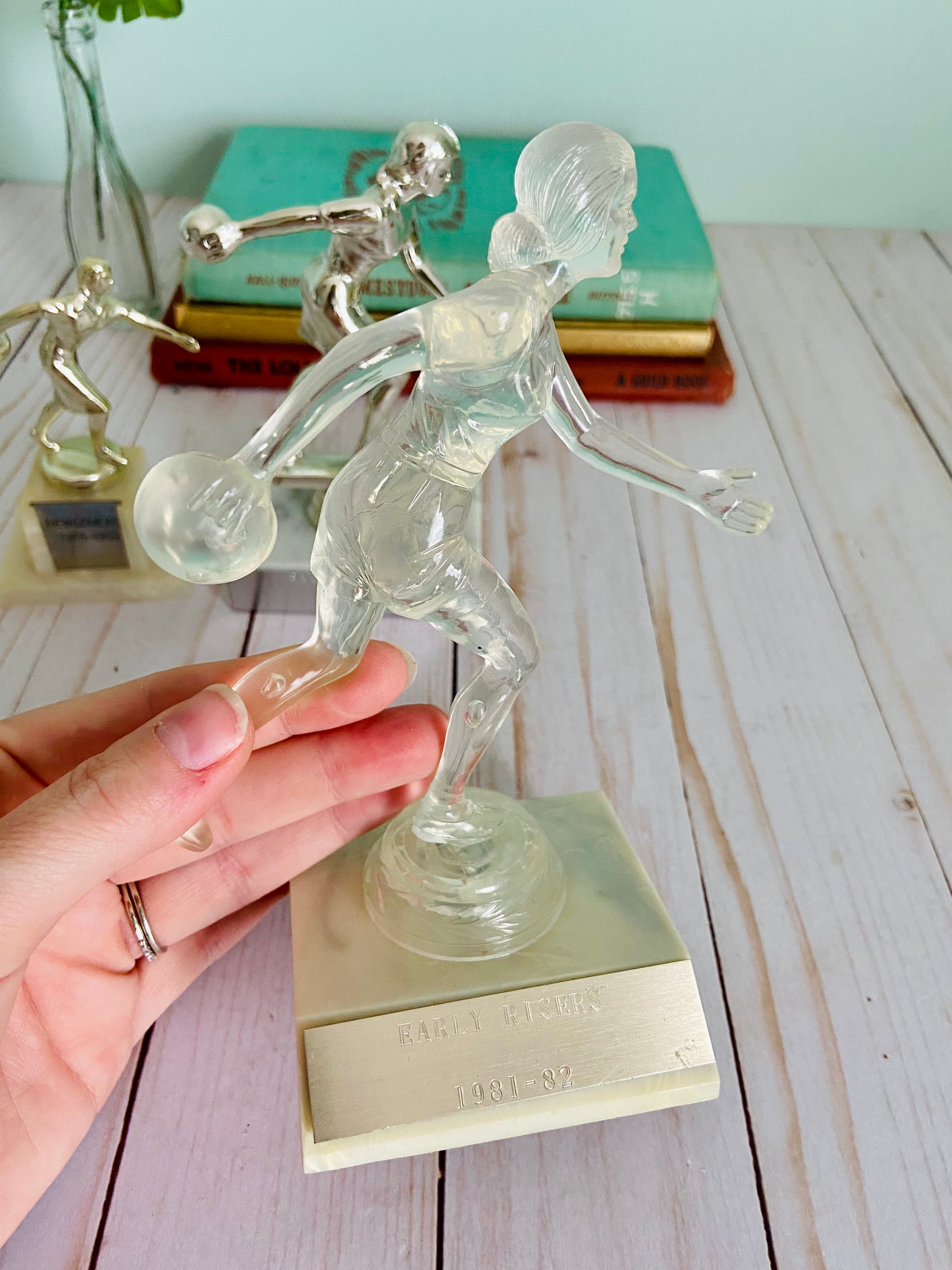 Vintage Bowling Trophies Set of 3 Etsy