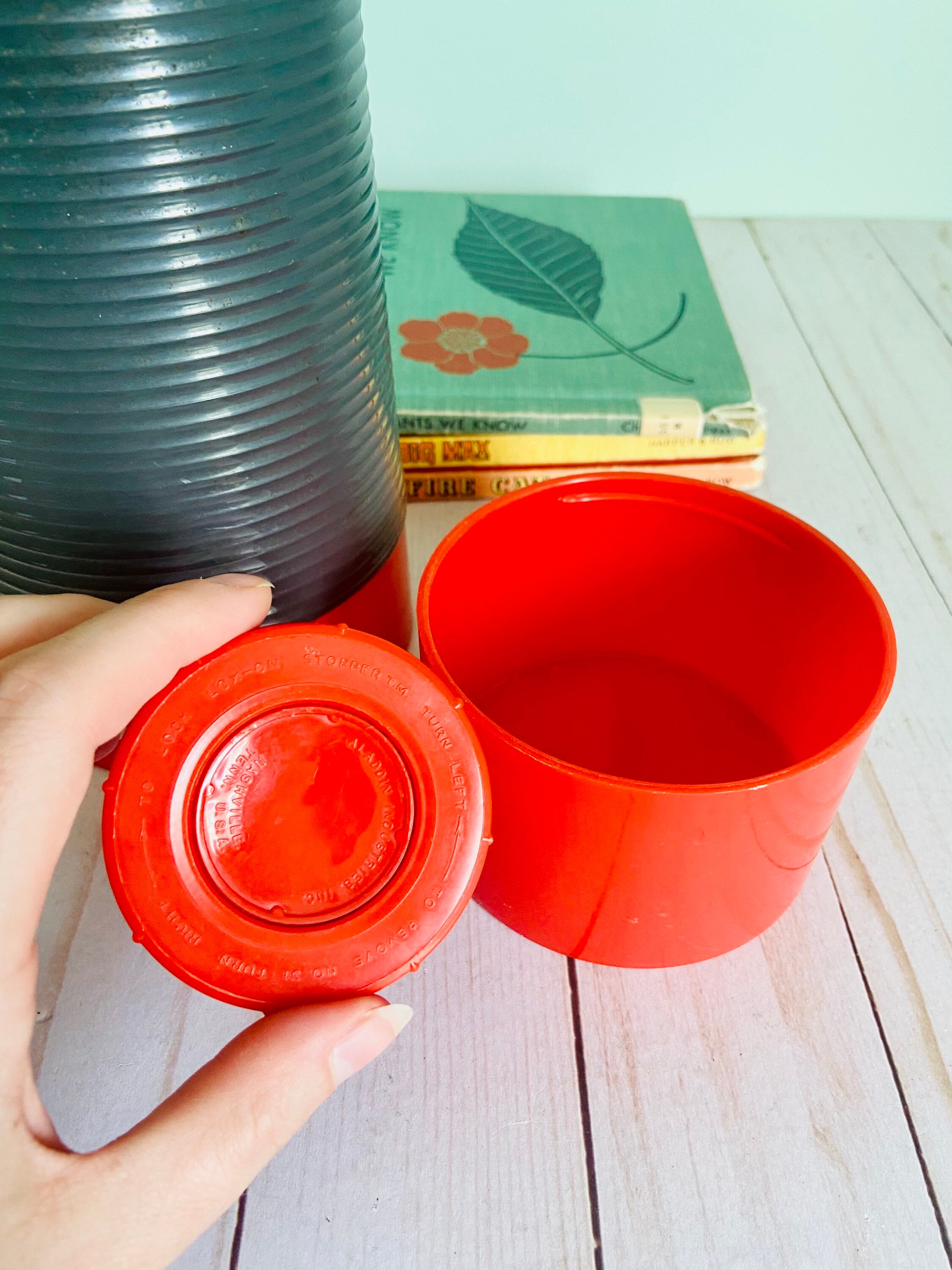 Vintage Aladdin Duraclad Quart Size Ribbed Thermos Etsy