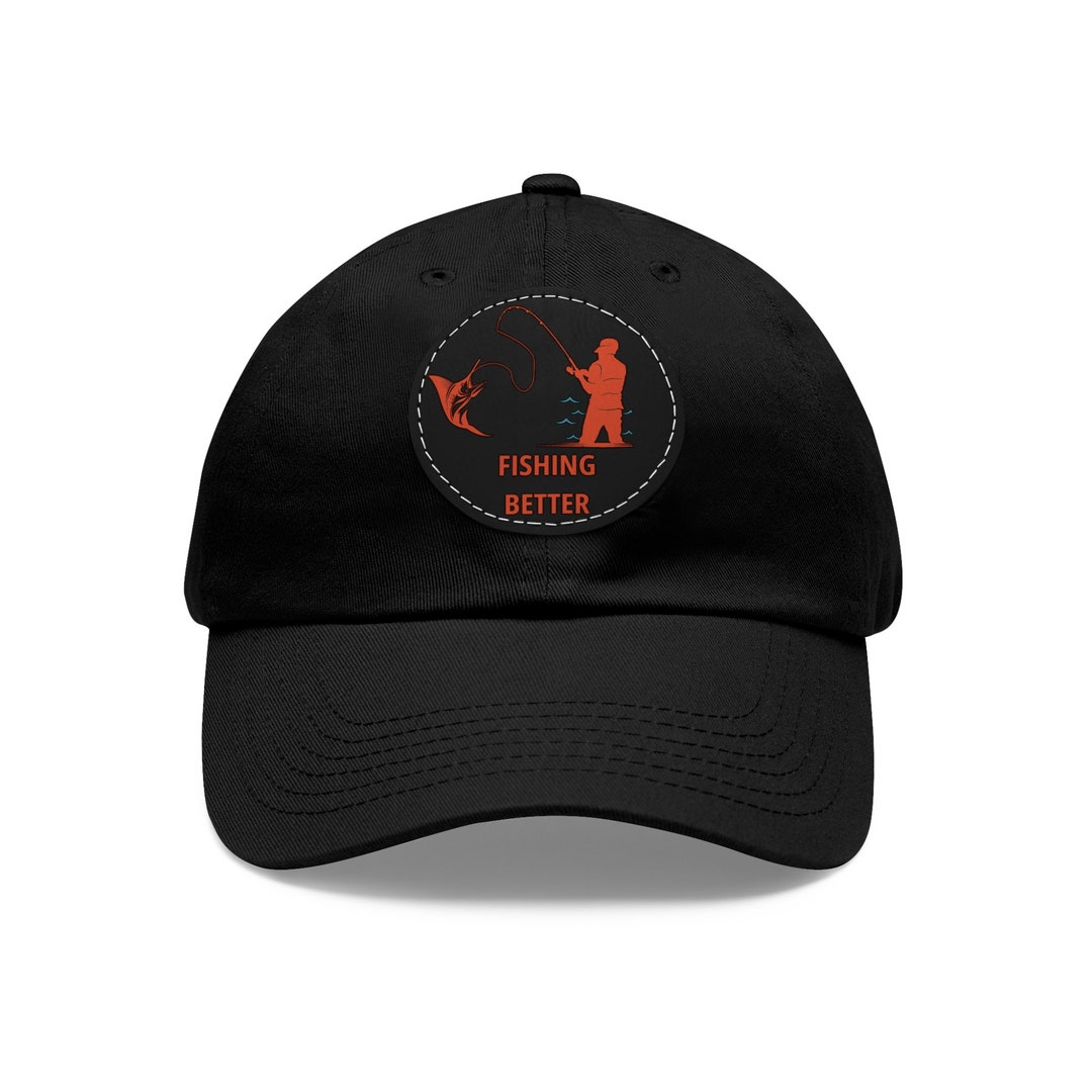 Funny Fishing Hat For Men - 'Don't Be A Dumb Bass' Leather Patch Trucker Cap, Adjustable Black Mesh - View #7