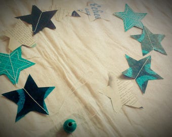 Sewn paper 0.9 m Garland with stars