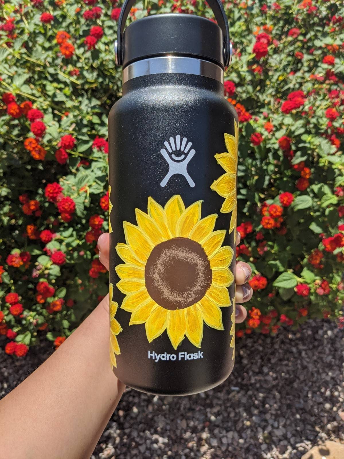 Acrylic Paint Sunflower Painted Hydro Flask Kailah Ogawa Limited