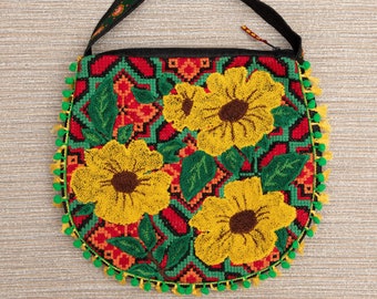 Vintage tapestry bag "Morning Feeling", embroidered boho denim bag, ethnic festival bag, boho hippie bag OOAK