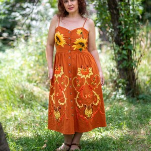 Abito boho ricamato "Summer Memories", abito floreale hippie festival OOAK colorato, multicolore