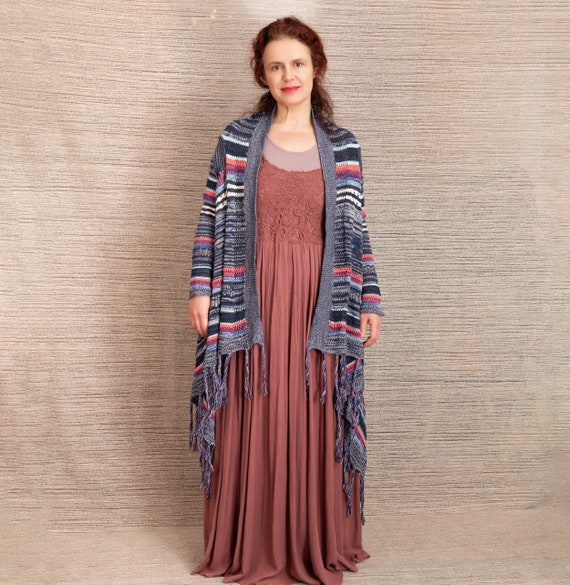 Colorful Boho-Chic Artistic Knit Sweater Colorful Boho-Chic Artistic Knit Sweater