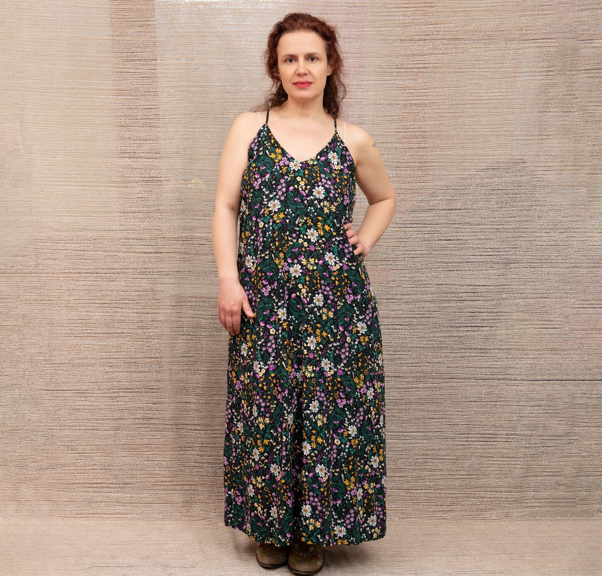 Long Black Boho Dress, Summer Floral Dress - Etsy Long Black Boho Dress, Summer Floral Dress - Etsy