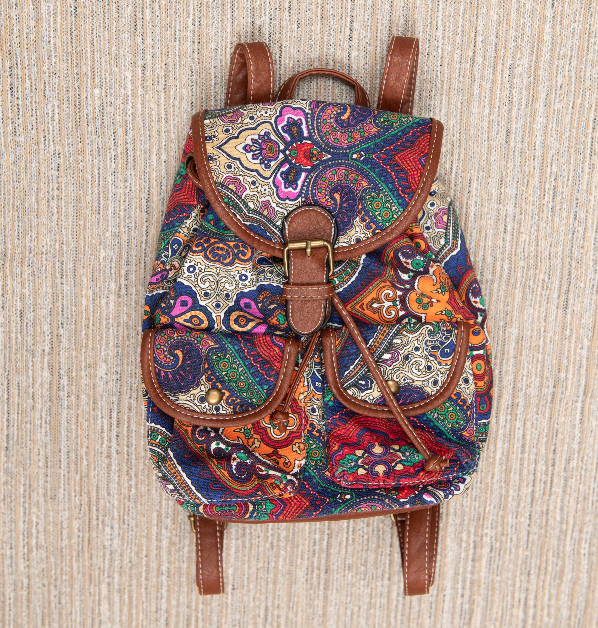 Colorful Paisley Backpack Vera Bradley Bancroft Backpack - Starry Paisley In Premium  main image 4