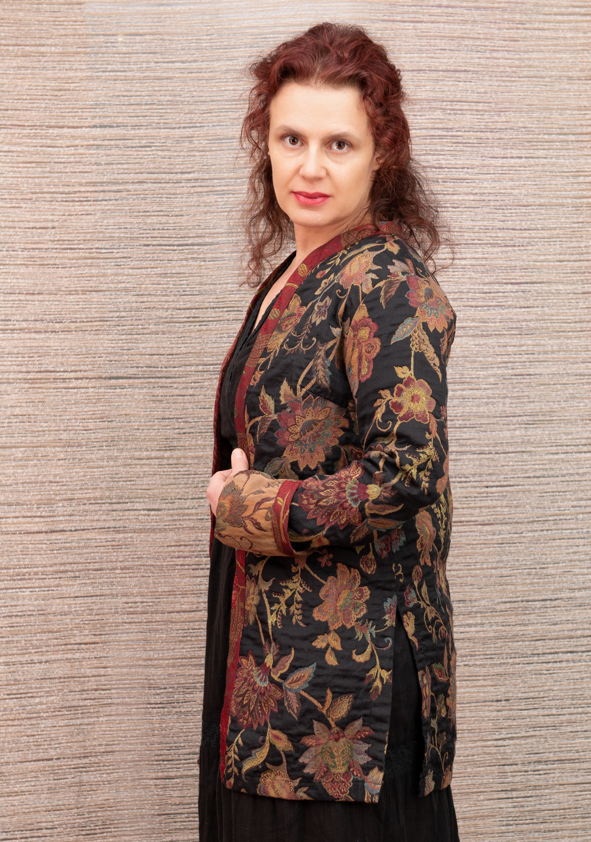 Vintage Jacquard Jacket Floral Tapestry Boho Jacket Etsy