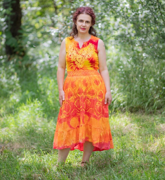 Tie Dye Dress Sunshine Walk,Embroidered Boho Dress, Hippie Festival Dress Tie Dye Dress Sunshine Walk,Embroidered Boho Dress, Hippie Festival Dress
