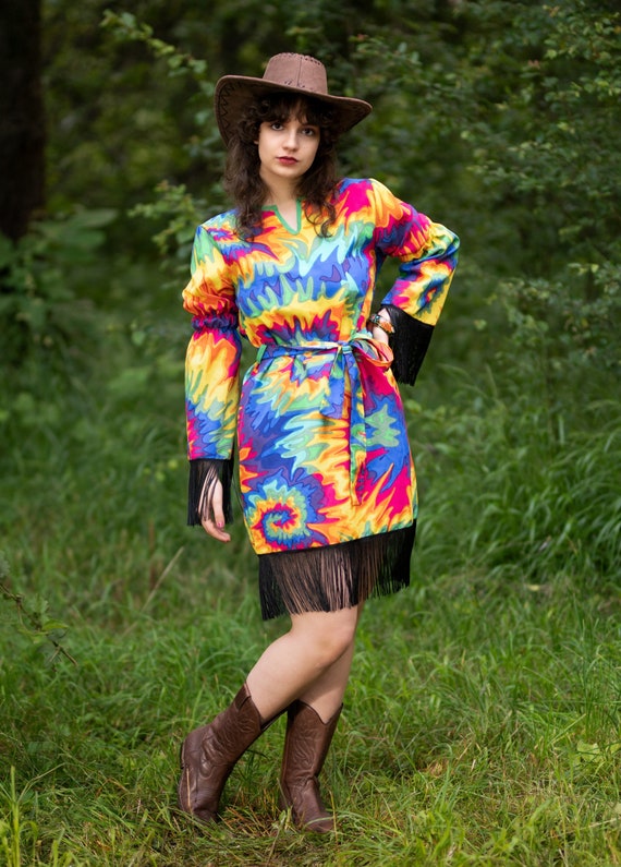 green emerald velvet dress Nuichan Women's Tie dye shirt dress