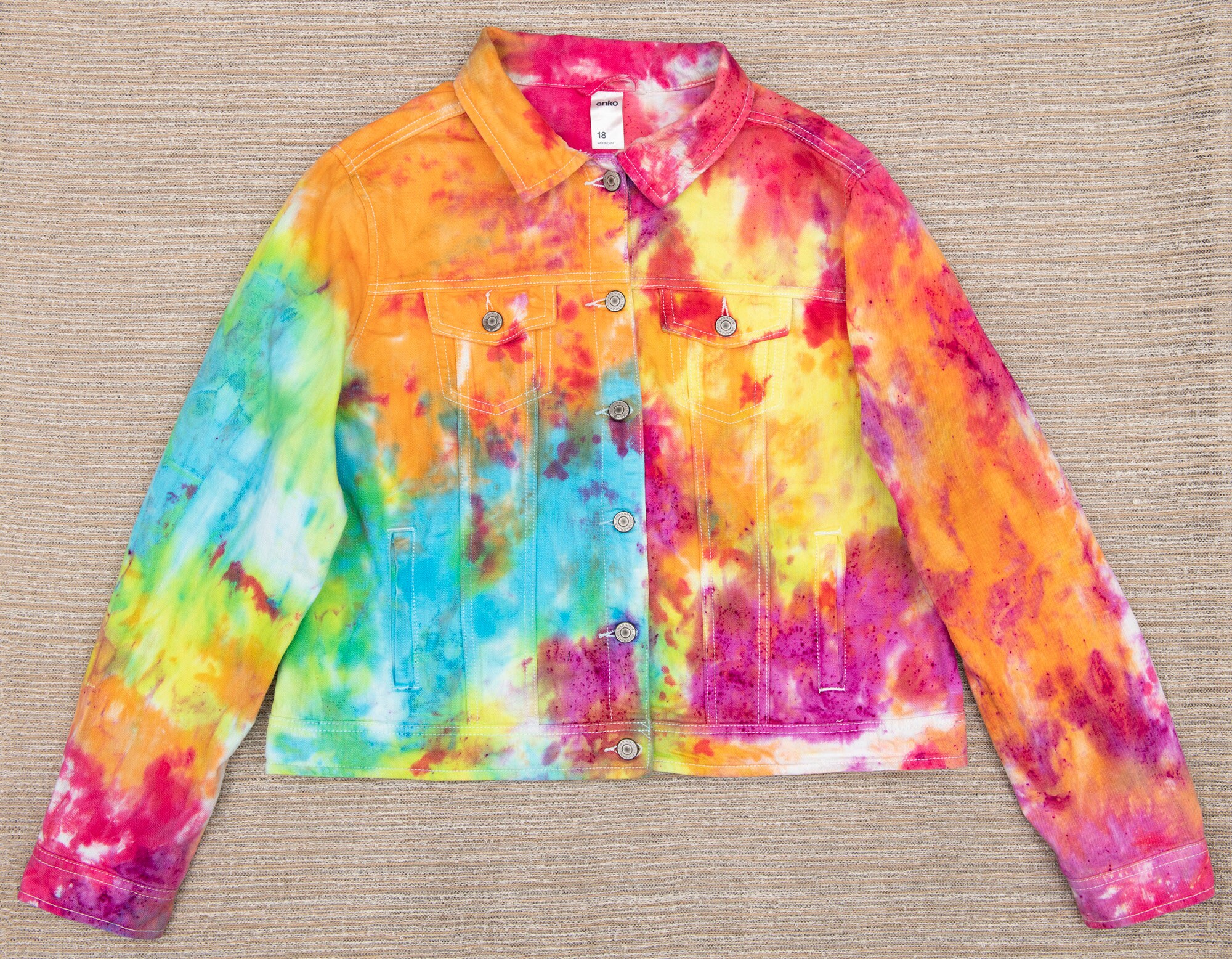 LONGBIDA Men's Jean Jacket, Tie Dye Denim Jackets, Brown Tie Dye, S at   Men's Clothing store