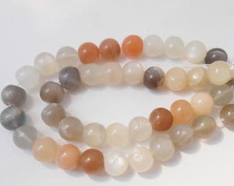 Set of 2 genuine Moonstone beads 8 mm. (PDL8mm)