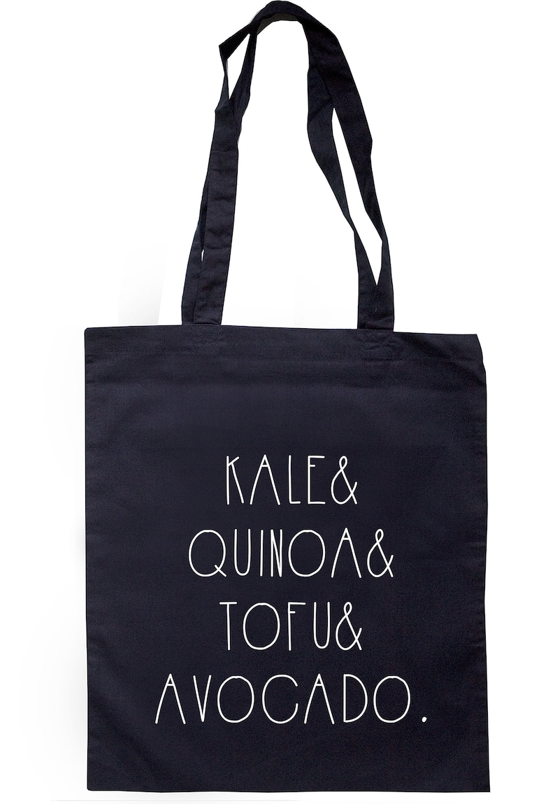Kale Quinoa Tofu /& Avocado Tote Bag Long Handles K2311