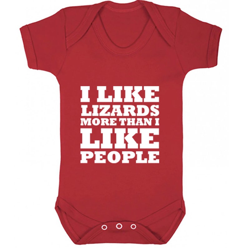 also available in matching adults and childrens sizes K0657 I Like Lizards More Than I Like People baby vest babygrow