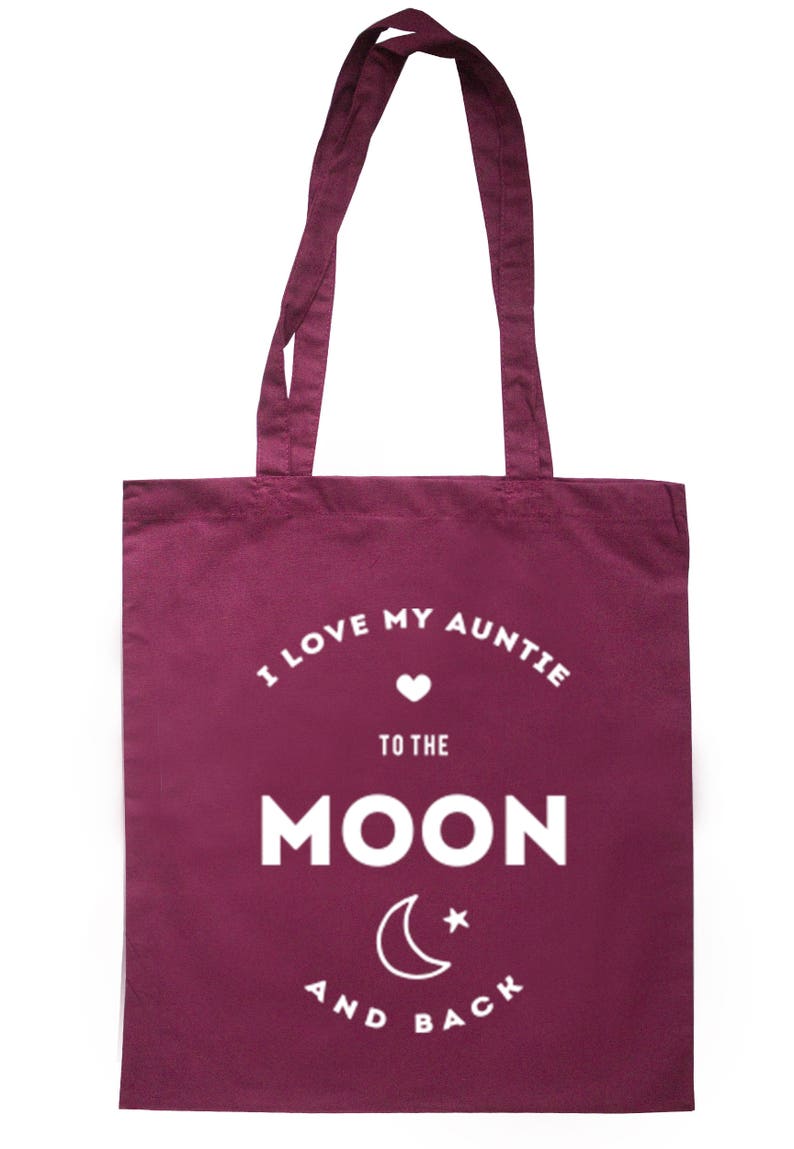 I Love My Auntie To The Moon And Back Tote Bag Long Handles TB0204