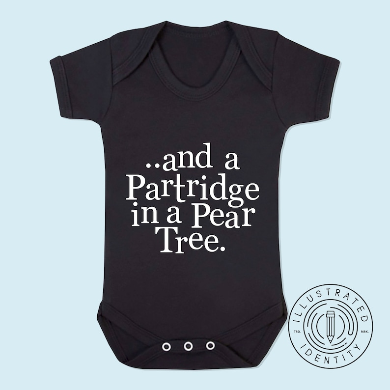 And A Partridge In A Pear Tree unisex short sleeve baby vest babygrow K1343