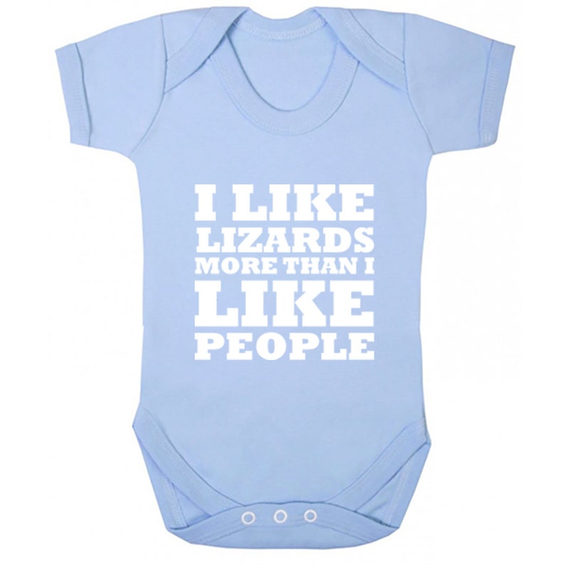 also available in matching adults and childrens sizes K0657 I Like Lizards More Than I Like People baby vest babygrow